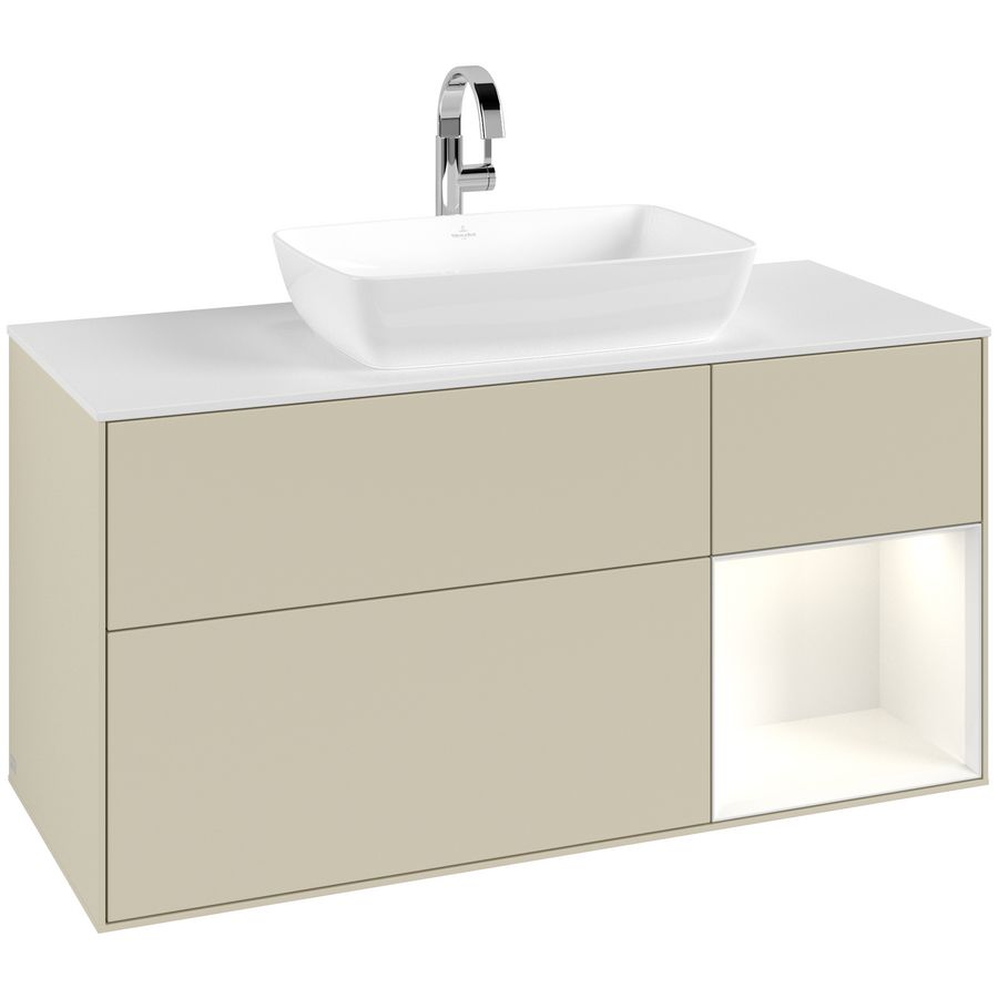 Wastafelonderkast Finion 1200x603x501mm S.Grey Matt Lacquer F831GFHJ