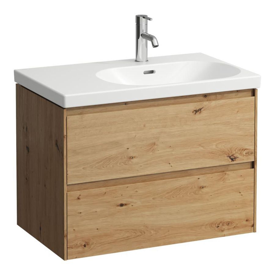 Wastafelonderkast 75cm 2lade wastafH817085 afl.li wild oak