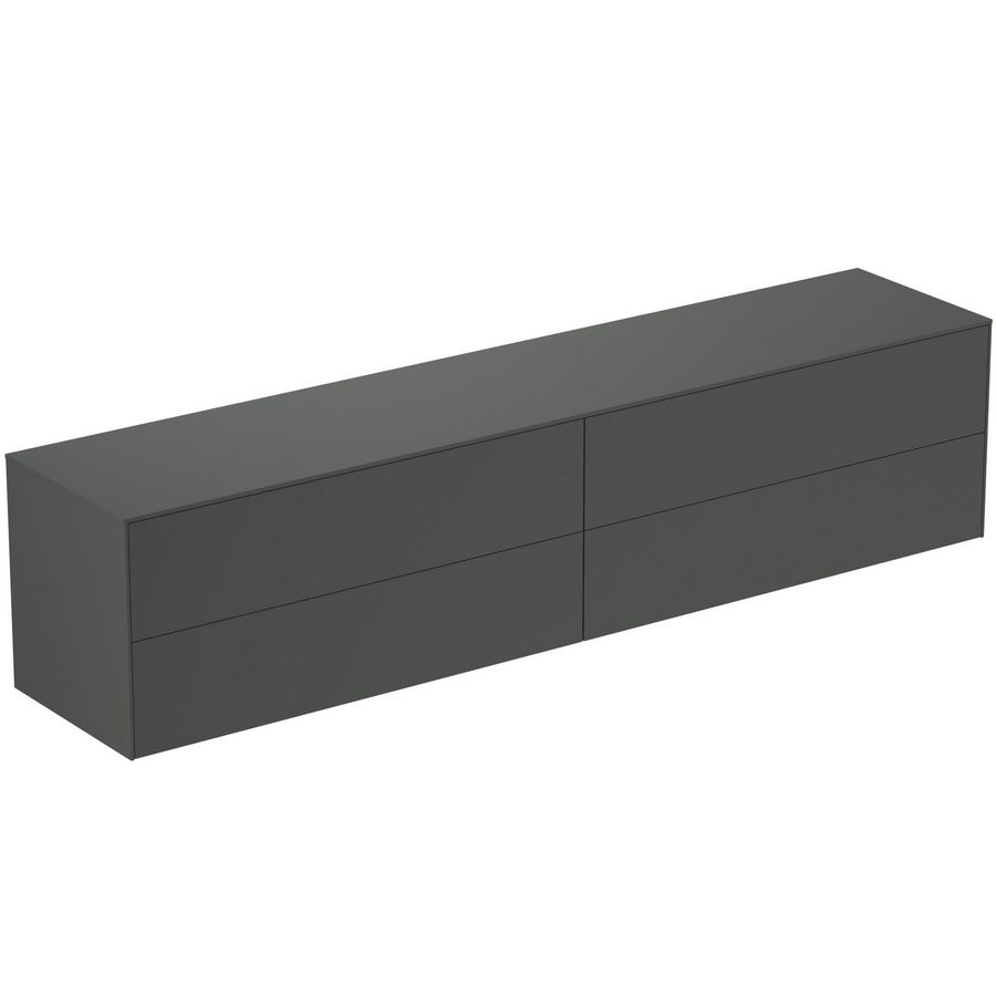 Conca wastafelmeubel 240x50x55cm 4 laden afdekblad zonder uitsnijding mat antraciet