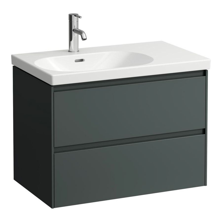 Wastafelonderkast 75cm 2lade wastafH817086 afl.RE traff.grey