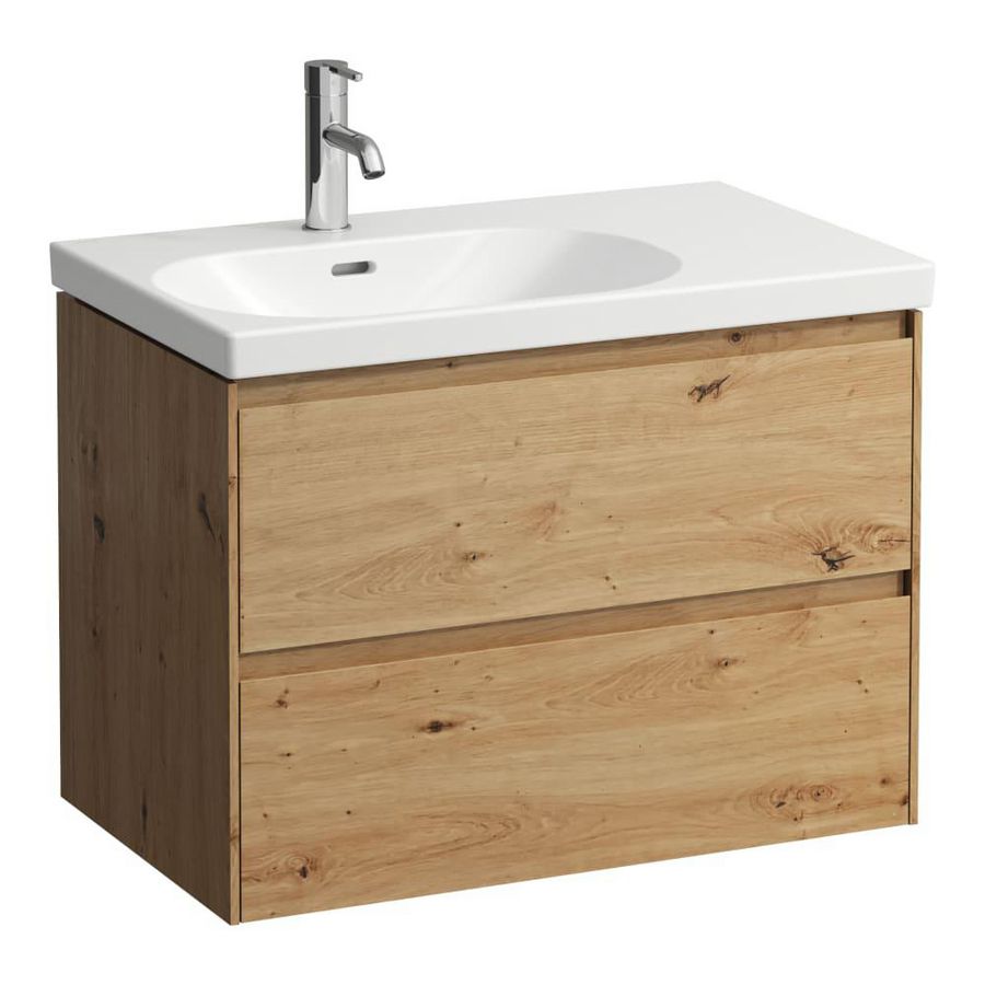 Wastafelonderkast 75cm 2lade wastafH817086 afl.RE wild oak