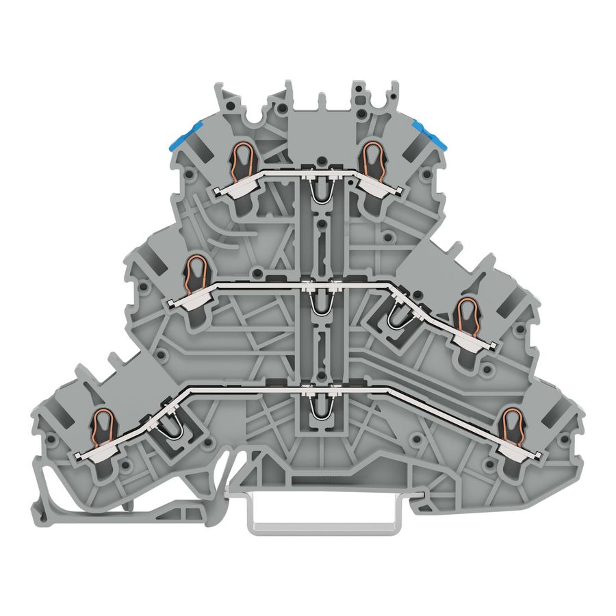 3-etageklem Rijg-/rijg-/rijgklem L/L/N grijs VVE=40