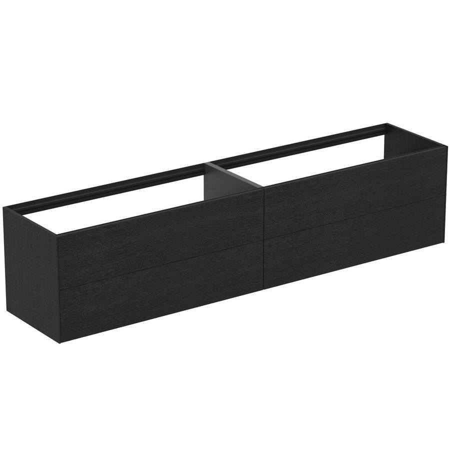 Conca wastafelmeubel 240x50x55cm 4 laden zonder afdekblad smoked oak
