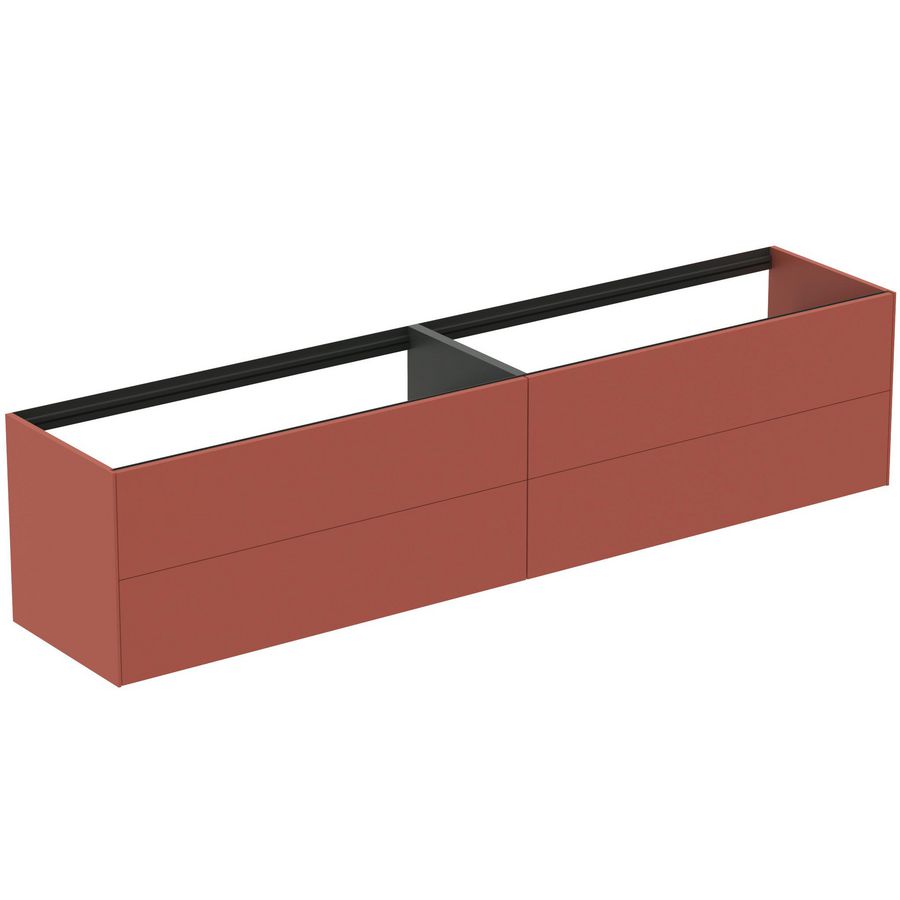 Conca wastafelmeubel 240x50x55cm 4 laden zonder afdekblad matt sunset
