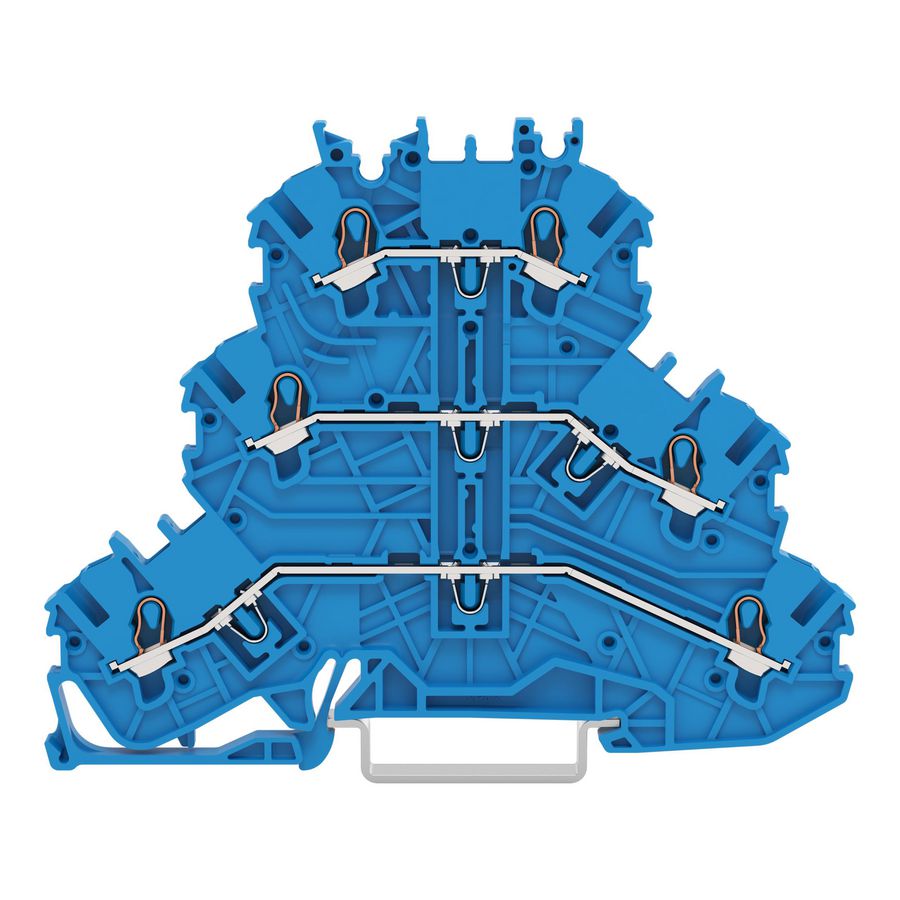 3-etageklem Rijg-/rijg-/rijgklem N/N/N blauw VVE=40