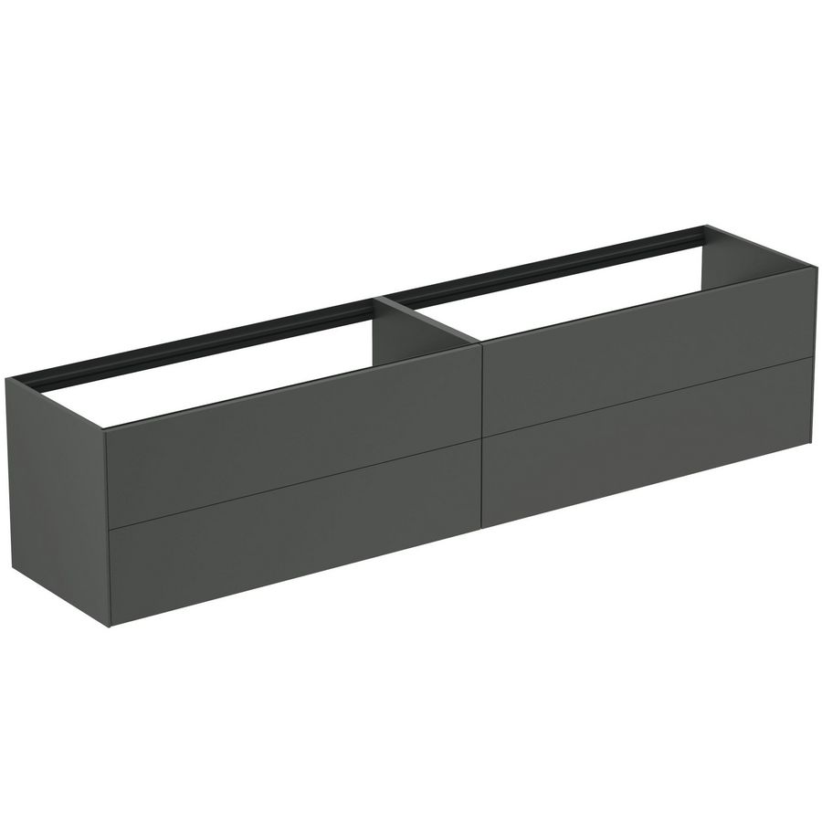 Conca wastafelmeubel 240x50x55cm 4 laden zonder afdekblad mat antraciet