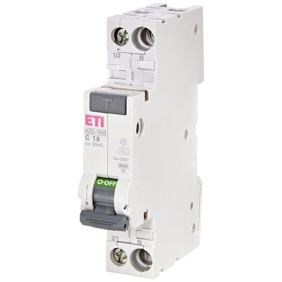Aardlekautomaat KZS-1M SO 10A C-karakteristiek 30ma 1p+n 002176213 (spanningsonafhankelijk)