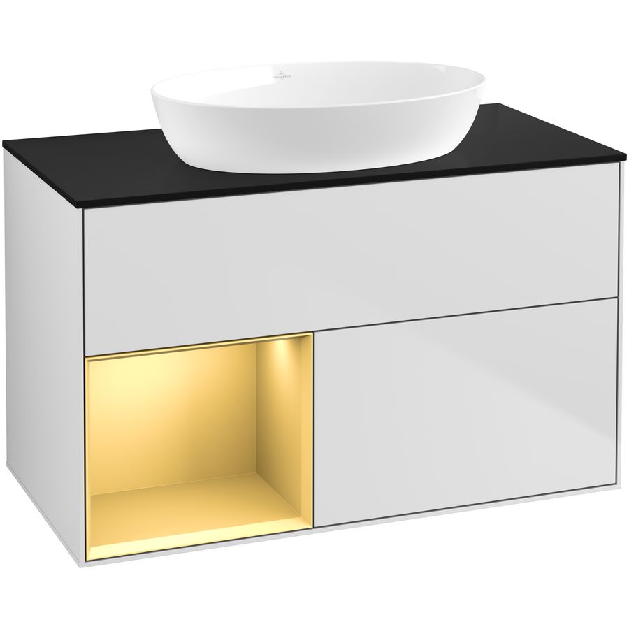 Wastafelonderkast Finion 1000x603x501mm White Matt Lacquer FA12HFMT