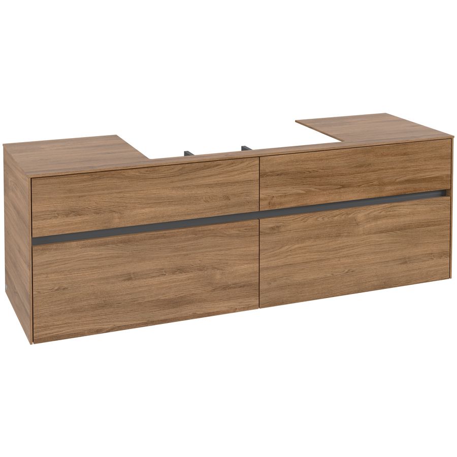 Wastafelonderkast Collaro 1600x548x500mm Oak Kansas C02800RH