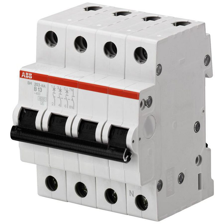 Installatieautomaat 3Polig + N,6kA B-karakteristiek