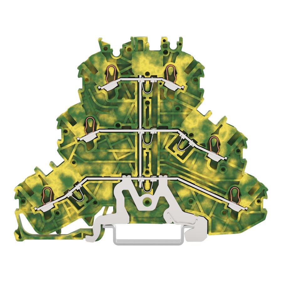 3-etageklem 6-voudige aardklem 1mm² groen-geel VVE=40