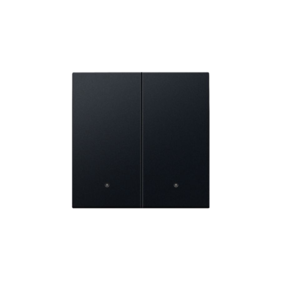 Afwerkingsset lens dubbele elektr. schakelaar/knop black c.