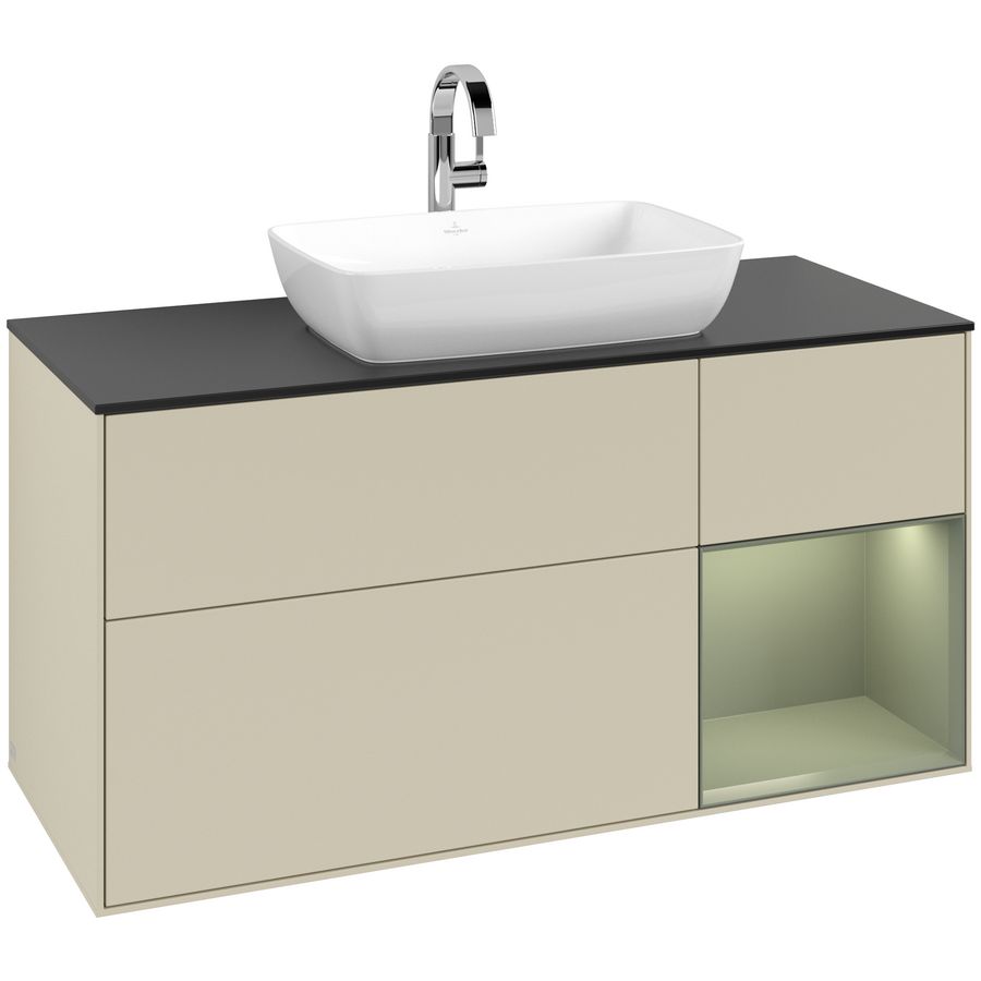 Wastafelonderkast Finion 1200x603x501mm S.Grey Matt Lacquer F832GMHJ