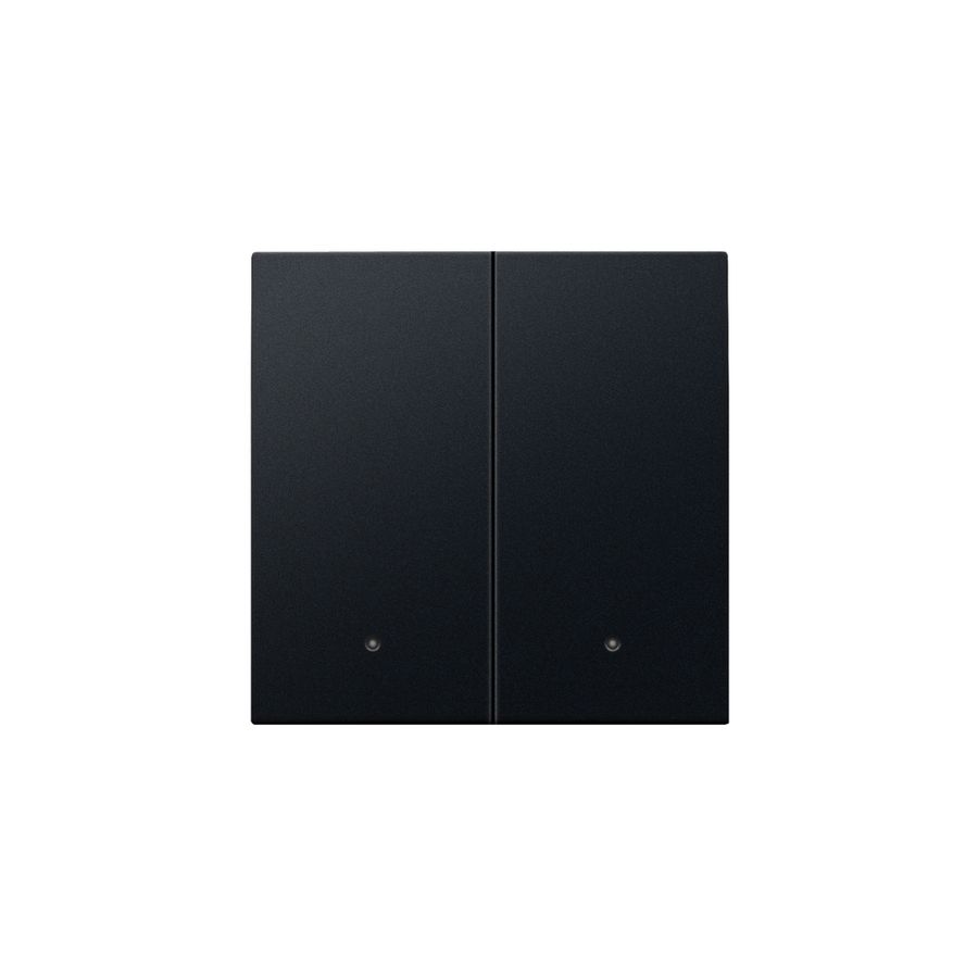 Afwerkingsset lens dubbele elektr. schakelaar/knop black c.