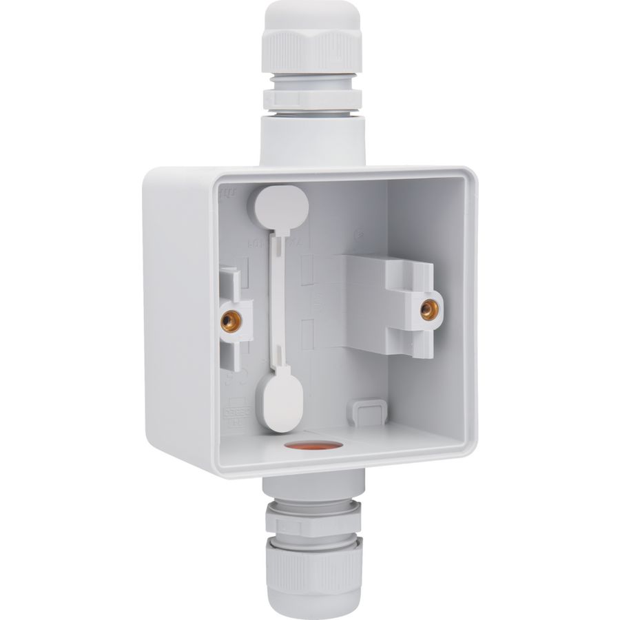 Spuitwaterdichte opbouwdoos 1 functie grijs met M20-ingang boven + onder