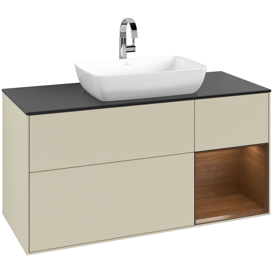 Wastafelonderkast Finion 1200x603x501mm S.Grey Matt Lacquer F832GNHJ