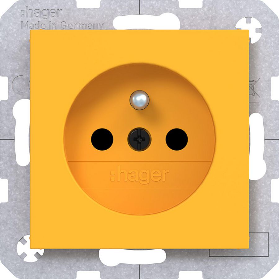 Wandcontactdoos aardpen Safety Plus steekklemmen A.x/C.x saffron mat
