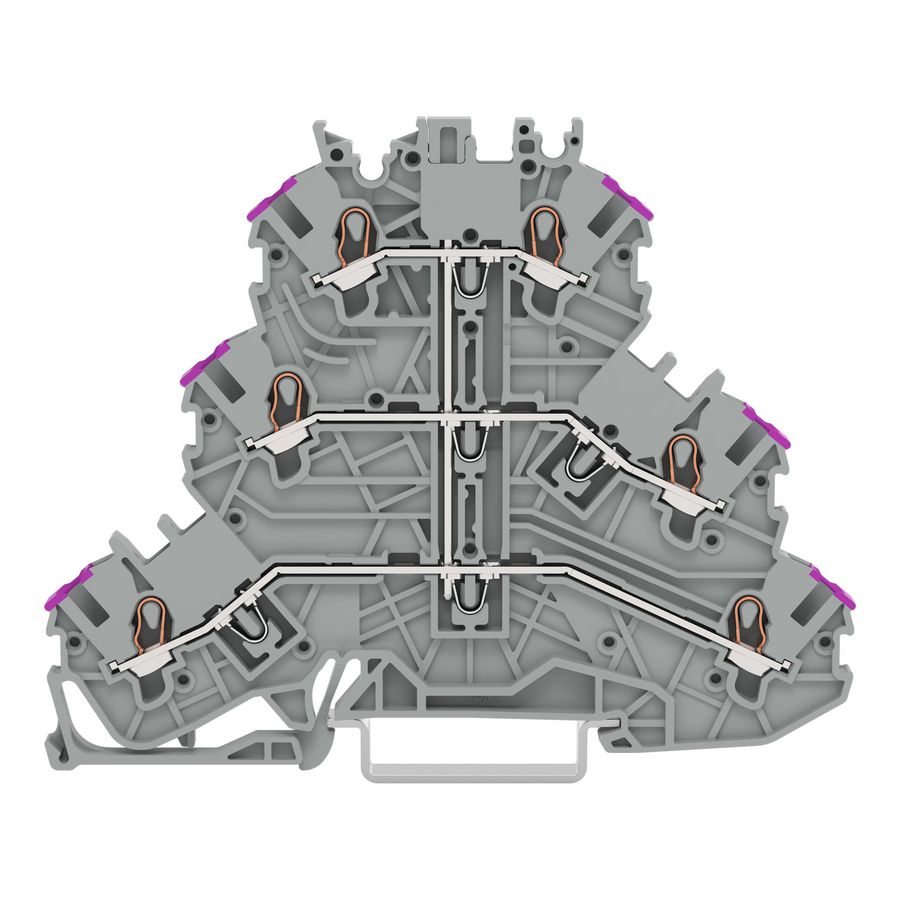 3-etageklem 6-draads rijgklem L grijs VVE=40