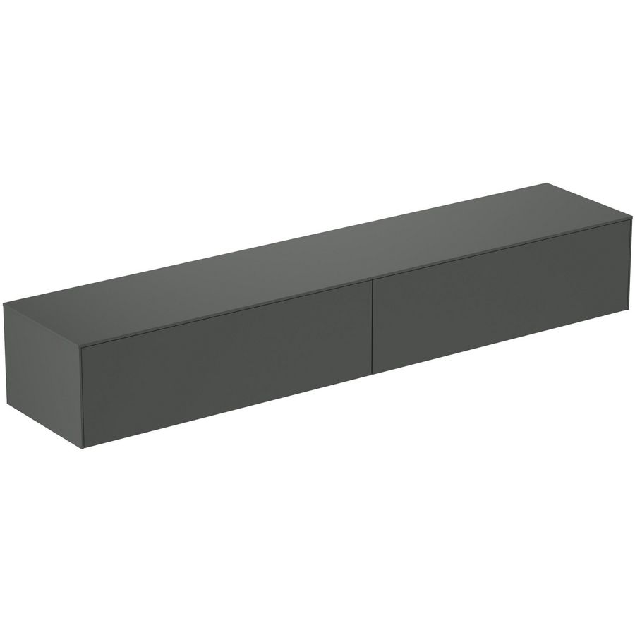 Conca wastafelmeubel 240x50x37cm 2 laden afdekblad zonder uitsnijding mat antraciet