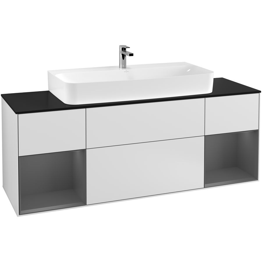 Wastafelonderkast Finion 1600x603x501mm White Matt Lacquer F212GKMT