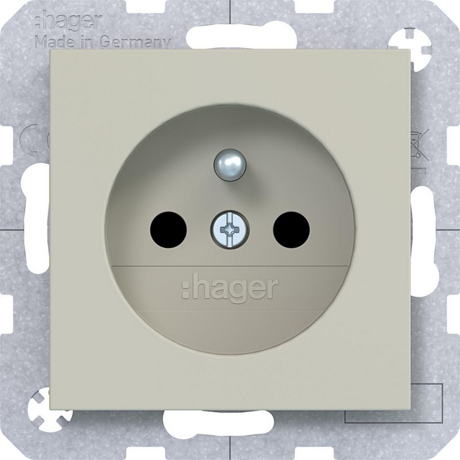 Wandcontactdoos aardpen Safety Plus steekklemmen A.x/C.x pebble mat