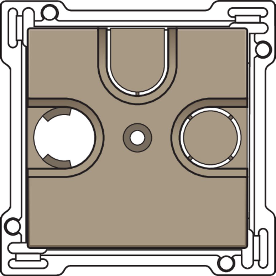 Afwerkingsset 2 enkelvoudige coaxaans. Antenne Bronze
