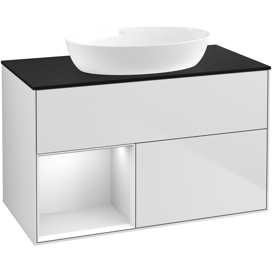 Wastafelonderkast Finion 1000x603x501mm White Matt Lacquer FA12MTMT