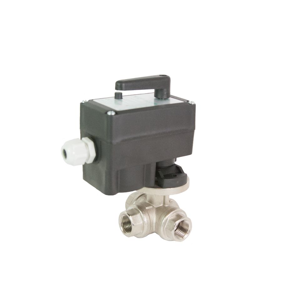 3-weg motorkogelkraan 1/2" 24V 1 hulpcont. EA80R
