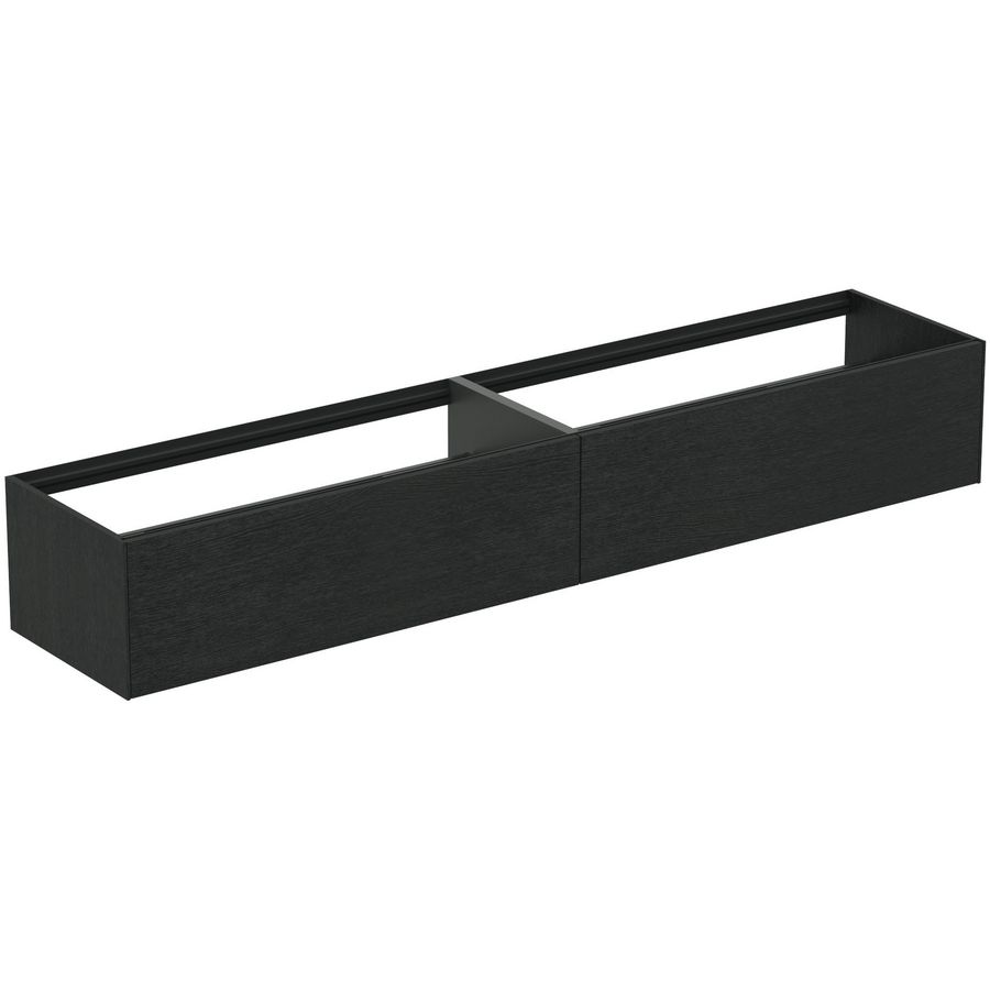 Conca wastafelmeubel 240x50x37cm 2 laden zonder afdekblad smoked oak