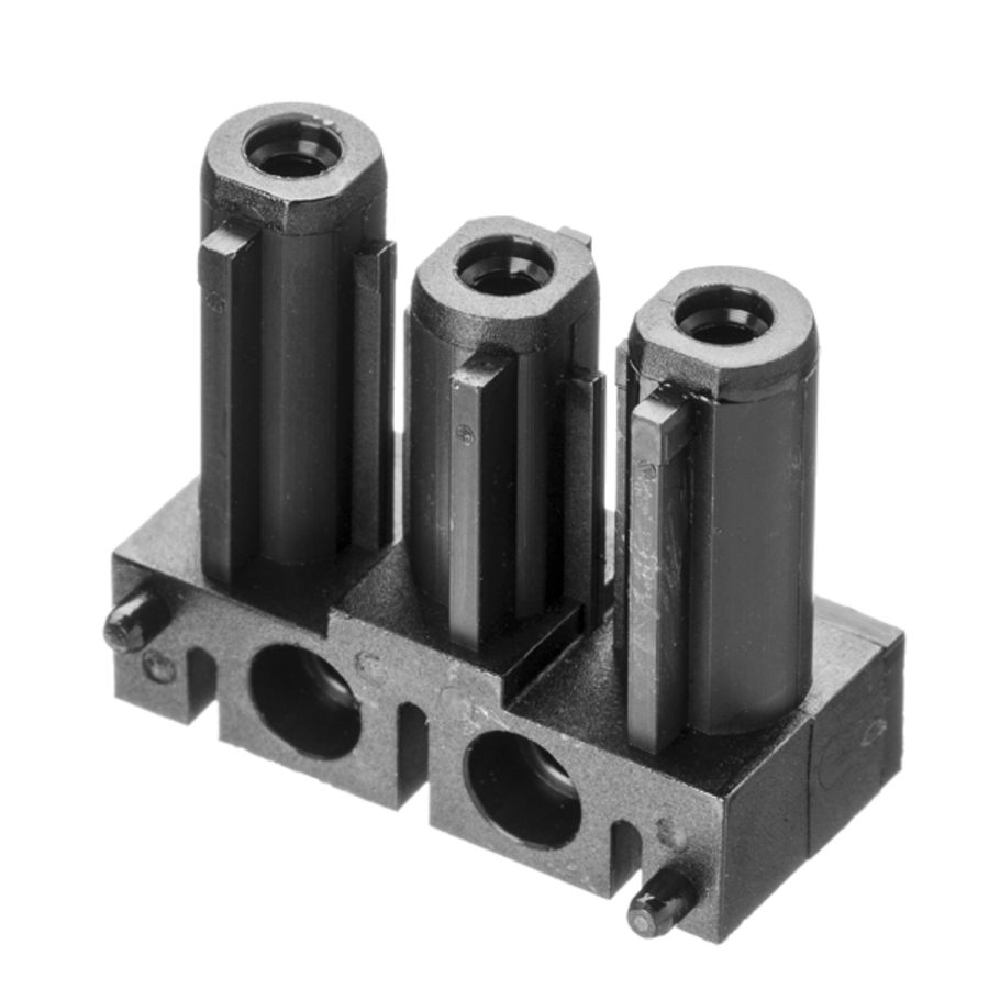 Steker 3-polig female zwart VVE=500