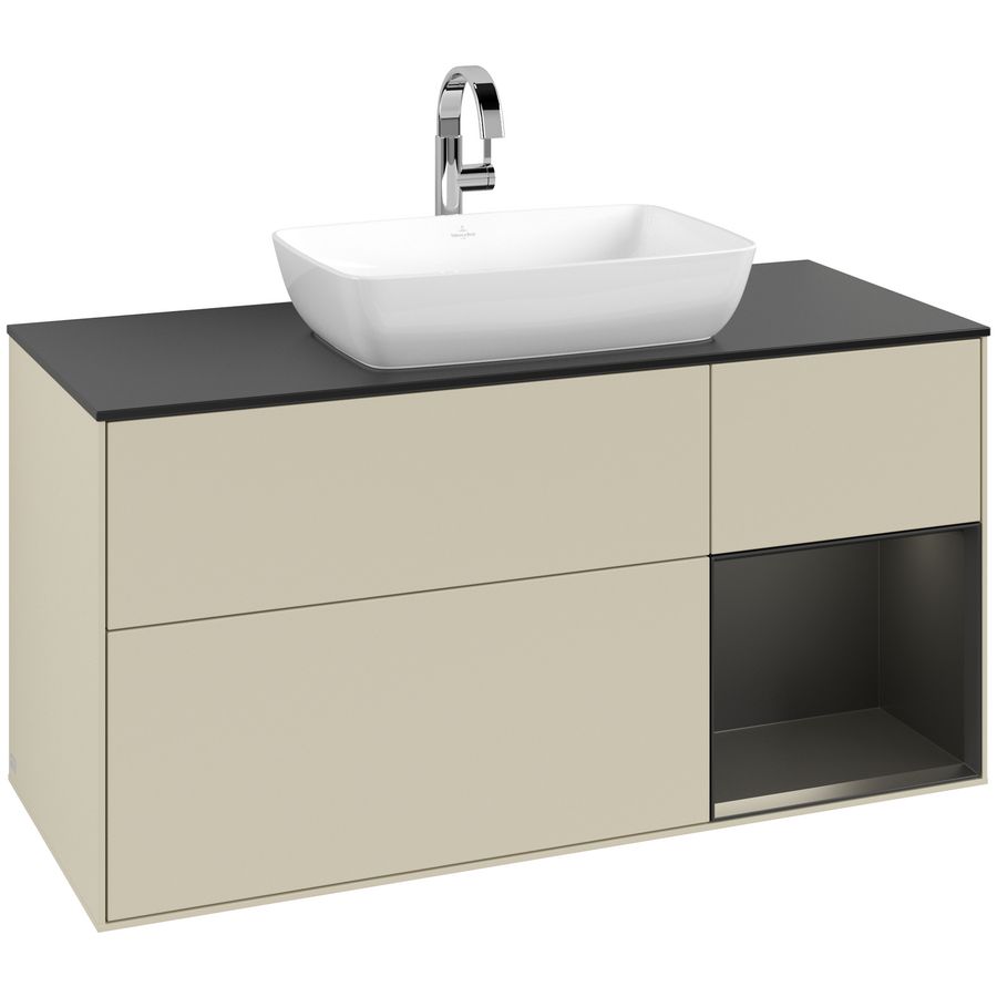 Wastafelonderkast Finion 1200x603x501mm S.Grey Matt Lacquer F832PDHJ