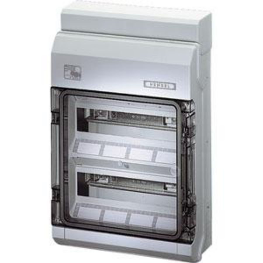 au. beh. Polycarbonaat IP65 24 mod 2x12 Tule invoer +PE