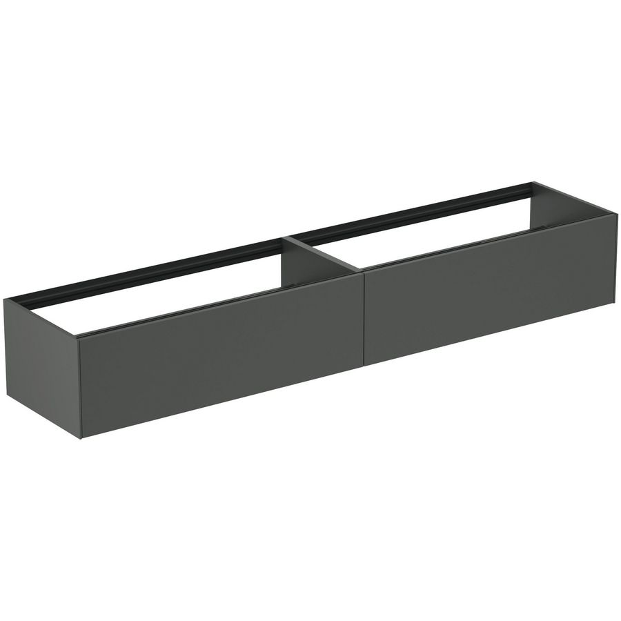 Conca wastafelmeubel 240x50x37cm 2 laden zonder afdekblad mat antraciet
