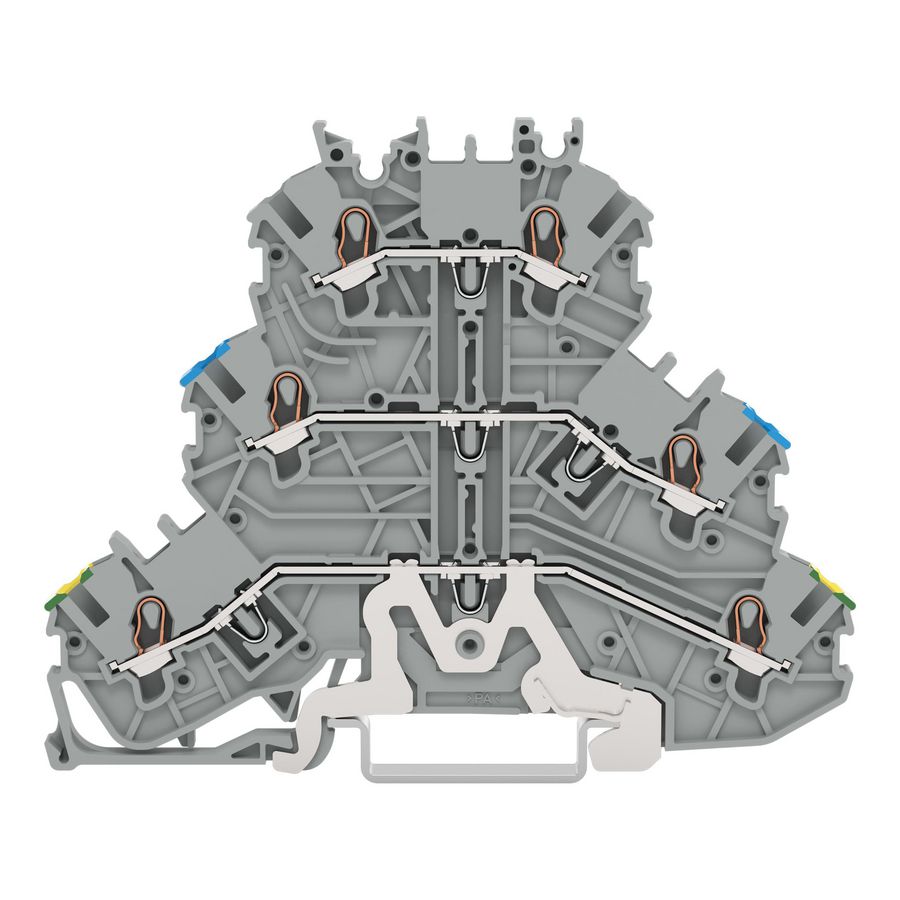 3-etageklem Aard-/rijg-/rijgklem 1mm² grijs VVE=40