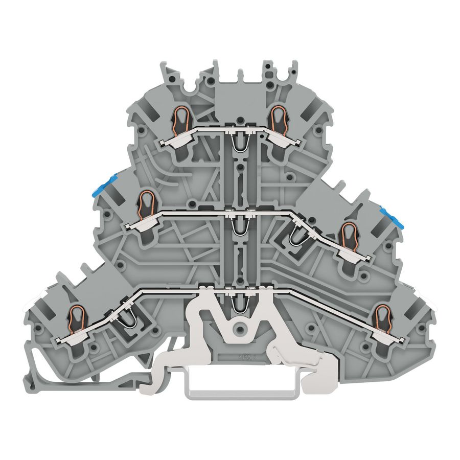 3-etageklem Afscherm-/rijg-/rijgklem 1mm² grijs VVE=40