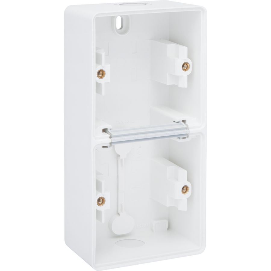 Spuitwaterdichte dubb. V opb.doos 2 enkelv. soepele ing. wit