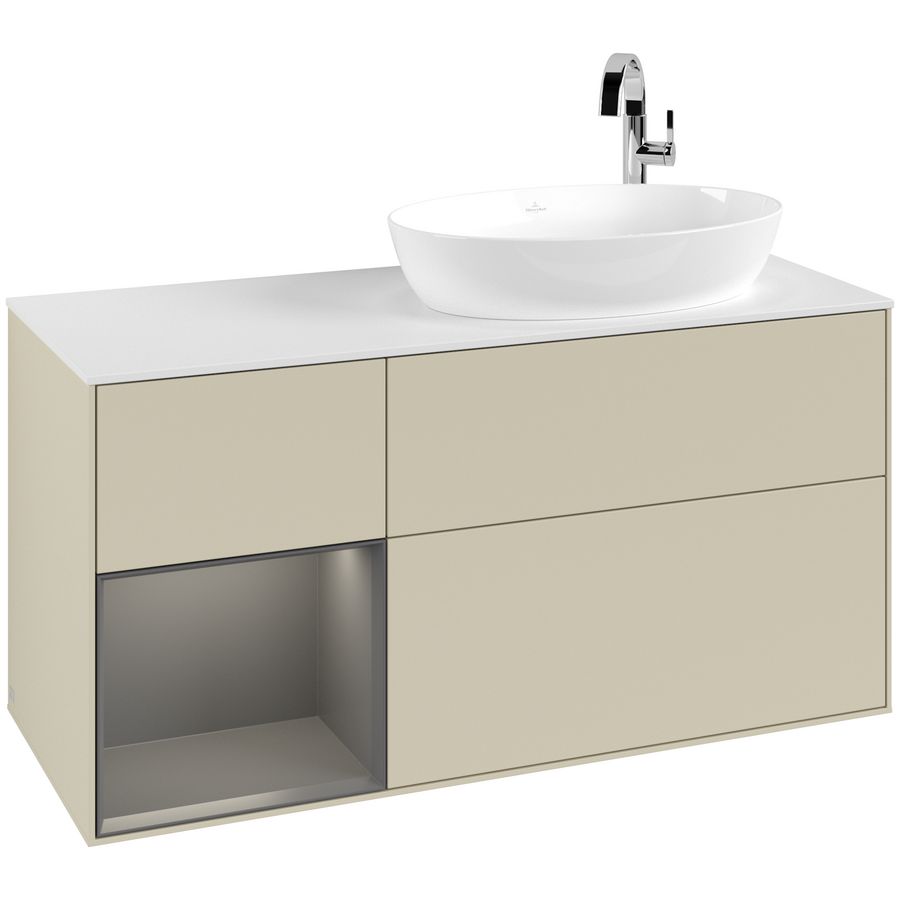Wastafelonderkast Finion 1200x603x501mm S.Grey Matt Lacquer F921GKHJ