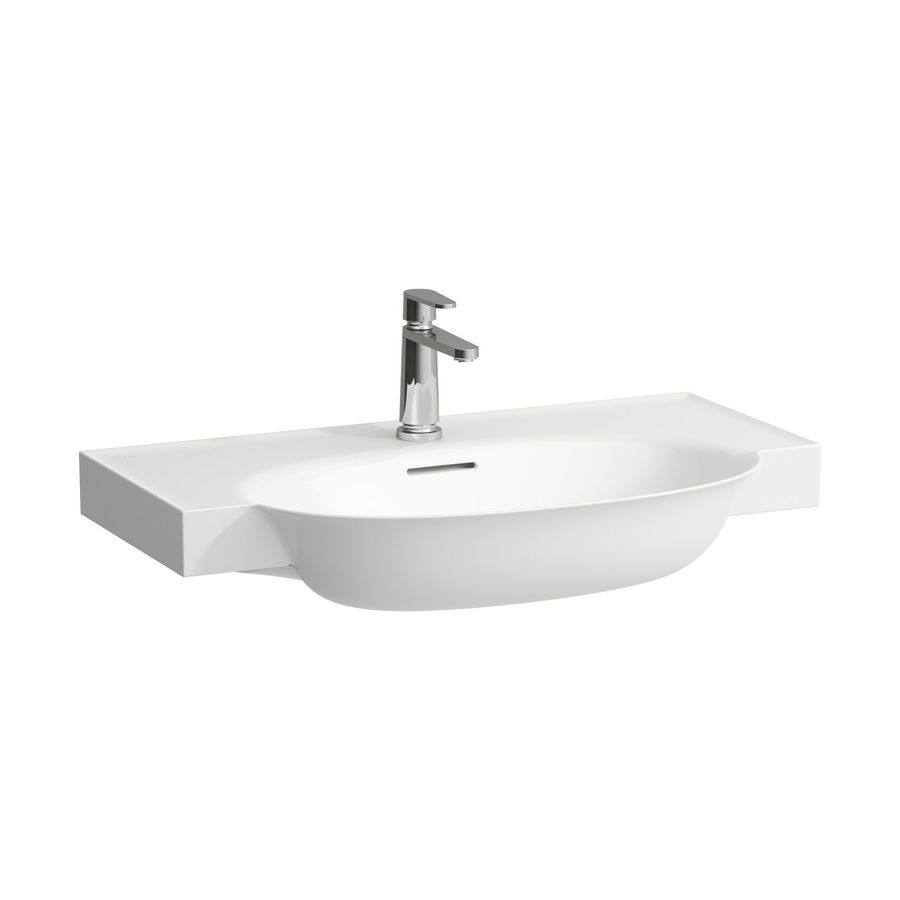 Wastafel Met Overloop Zonder Kraangat 80X48 lcc wit
