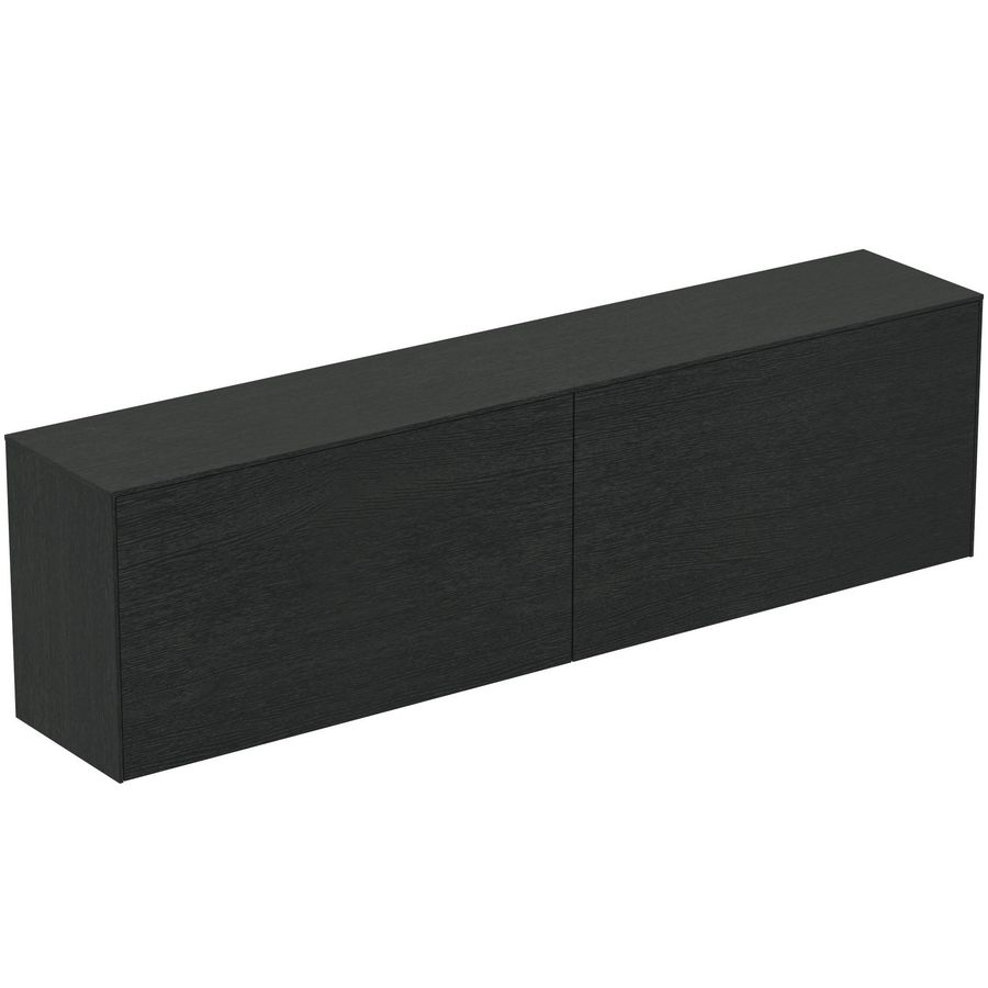 Conca wastafelmeubel 200x37x55cm 2 laden afdekblad zonder uitsnijding smoked oak