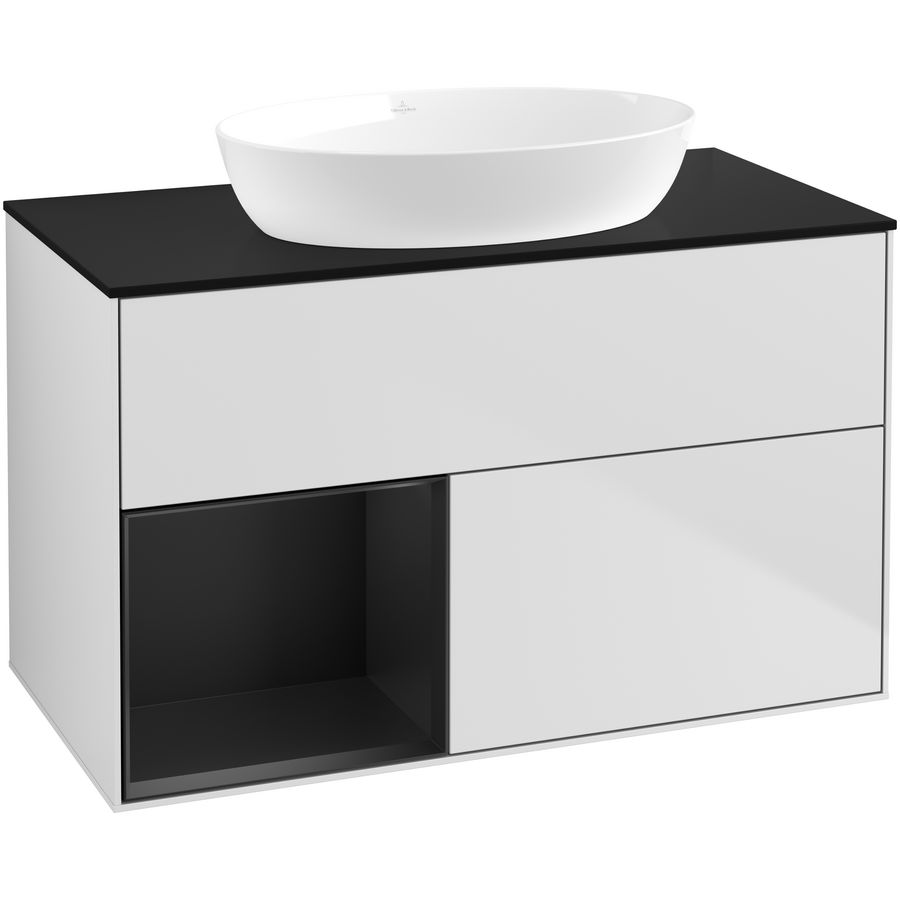 Wastafelonderkast Finion 1000x603x501mm White Matt Lacquer FA12PDMT