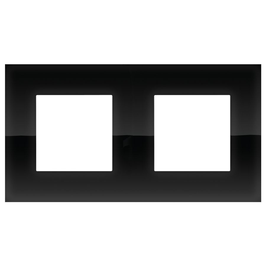 2-voudige afdekplaat hoh 71mm Pure liquid black