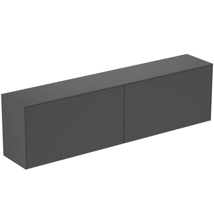 Conca wastafelmeubel 200x37x55cm 2 laden afdekblad zonder uitsnijding mat antraciet