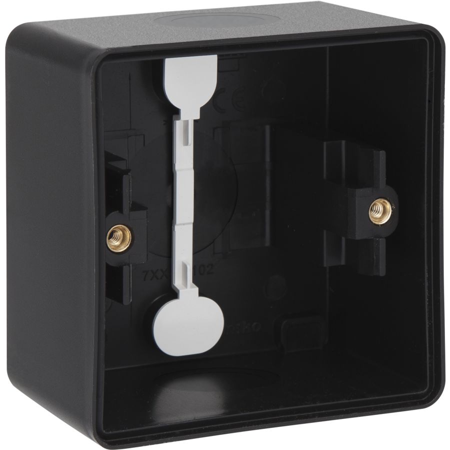 Spuitwaterdichte enkelvoudige opbouwdoos met soepele ingang zwart