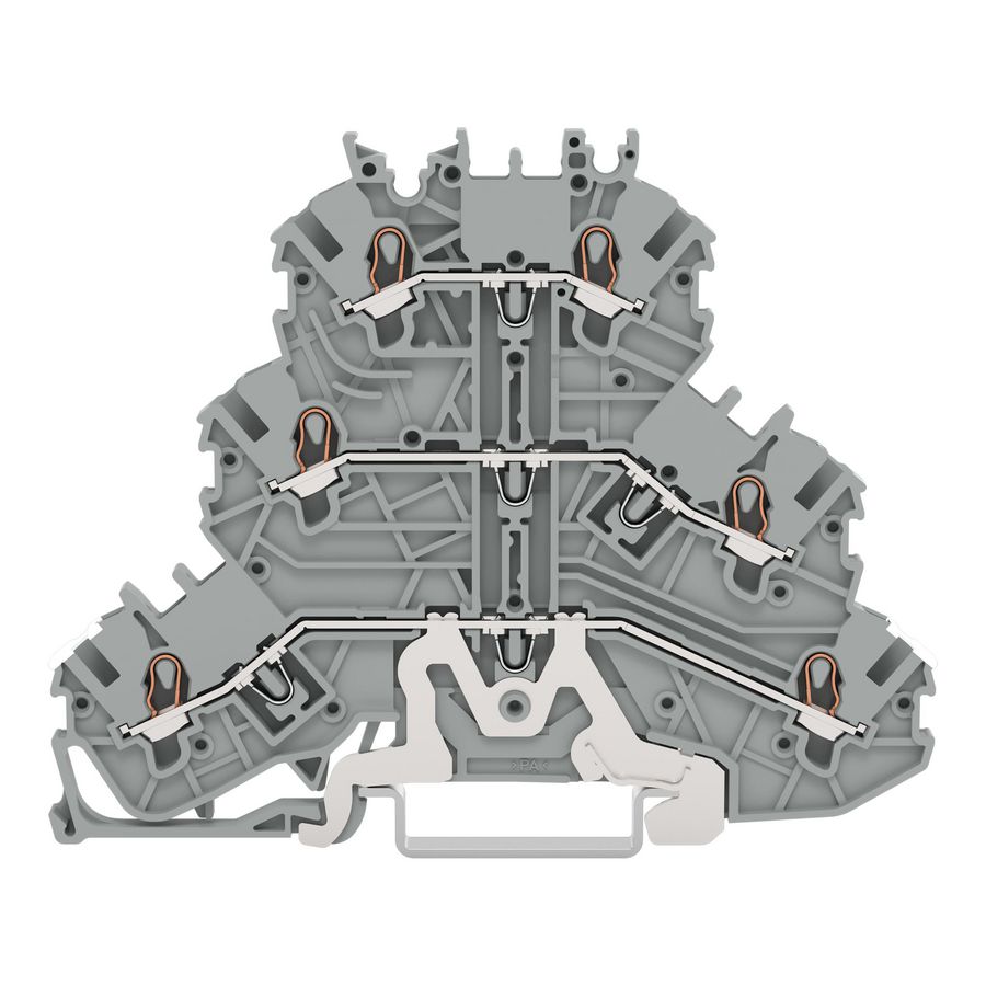 3-etageklem Afscherm-/rijg-/rijgklem 1mm² wit/grijs VVE=40