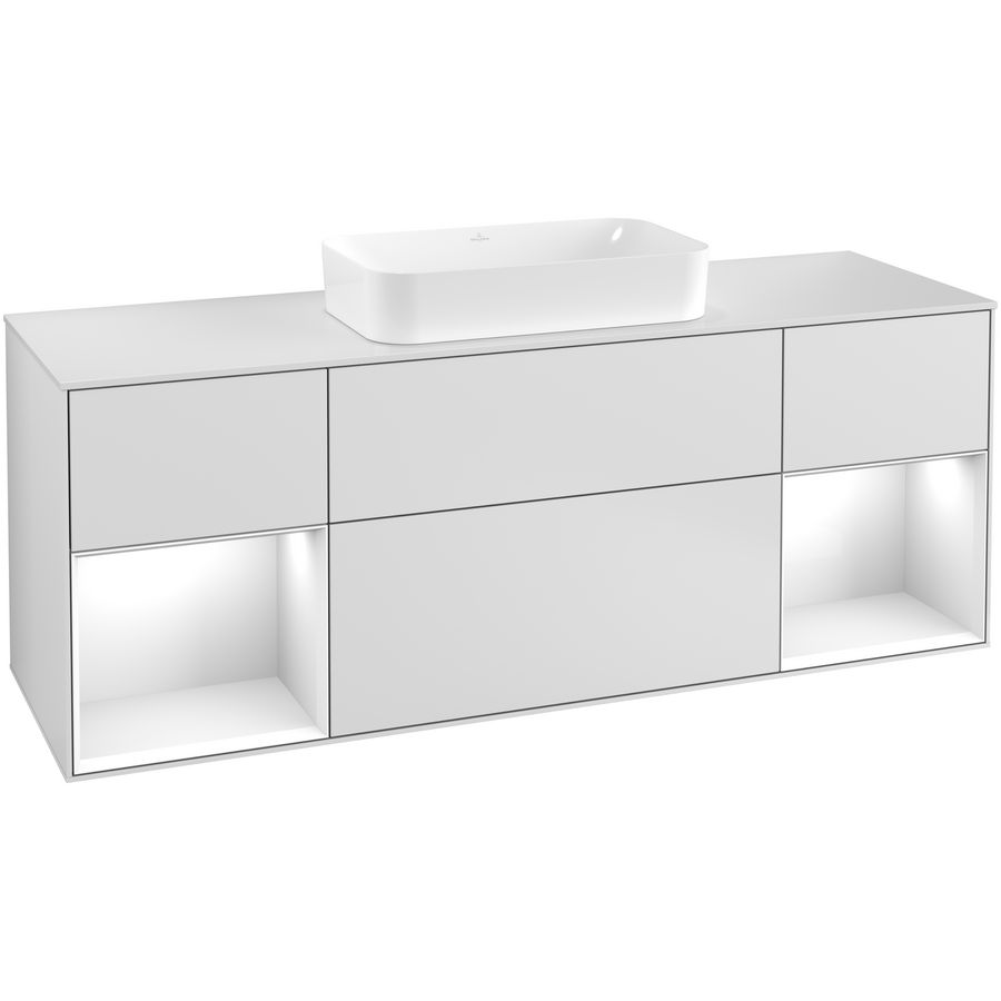 Wastafelonderkast Finion 1600x603x501mm White Matt Lacquer F331GFMT