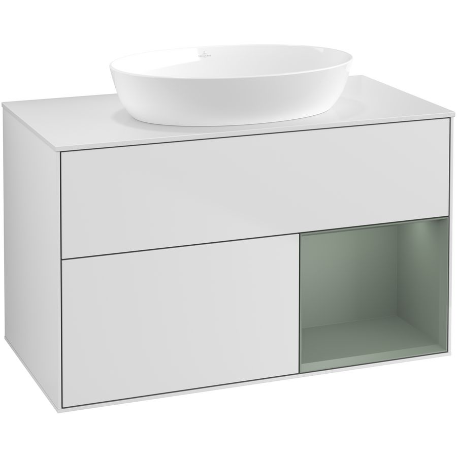Wastafelonderkast Finion 1000x603x501mm White Matt Lacquer FA21GMMT