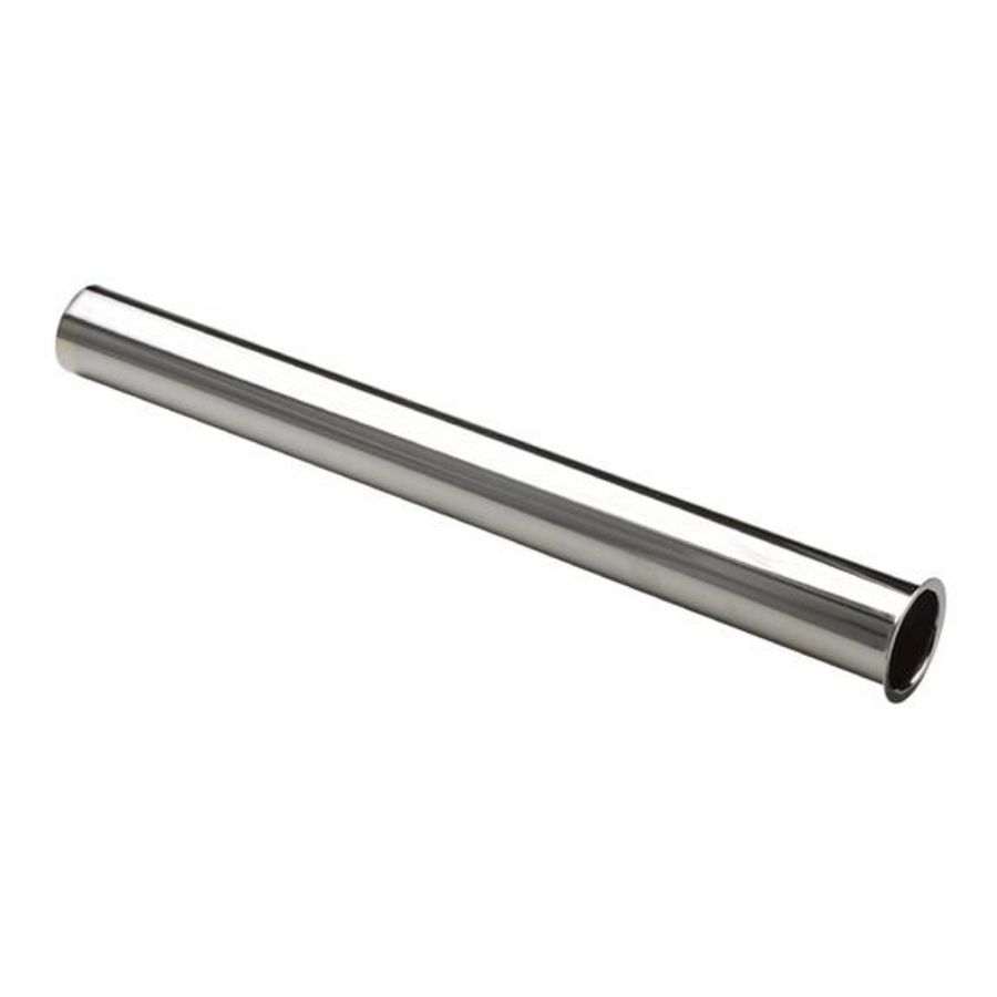 Verlengde duikpijp 300mm chroom m. flens