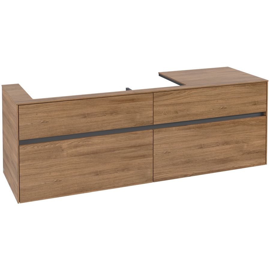 Wastafelonderkast Collaro 1600x548x500mm Oak Kansas C02900RH