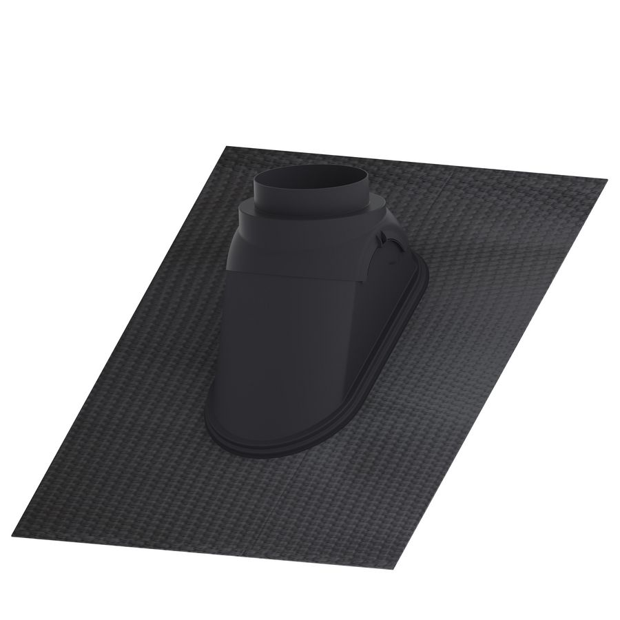 Doorvoerpan DX Easy 200mm zwart incl. glijschaal