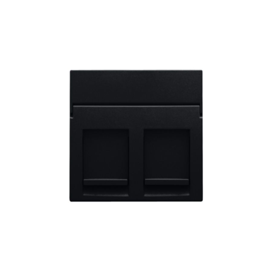 Centraalplaat data 2x RJ black coated